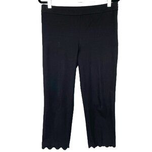 Talbots Black Chatham Crop Dress Pants Scalloped Side zip Size 6P